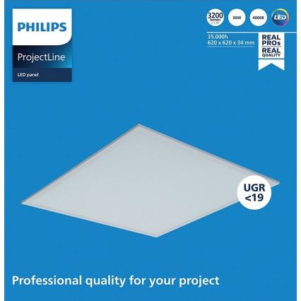 Philips - LED-Einbaupanel PROJECTLINE LED/36W/230V 62x62 cm