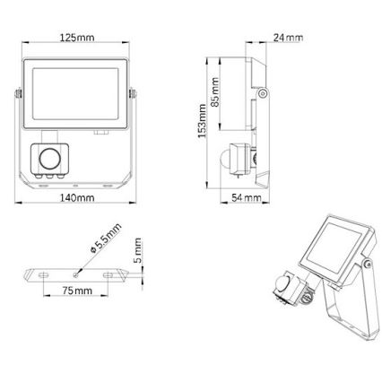 Philips – LED-Outdoor-Strahler mit Sensor PROJECTLINE LED/20W/230V IP65 3000K