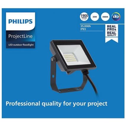 Philips – LED-Outdoor-Strahler PROJECTLINE LED/20W/230V IP65 4000K