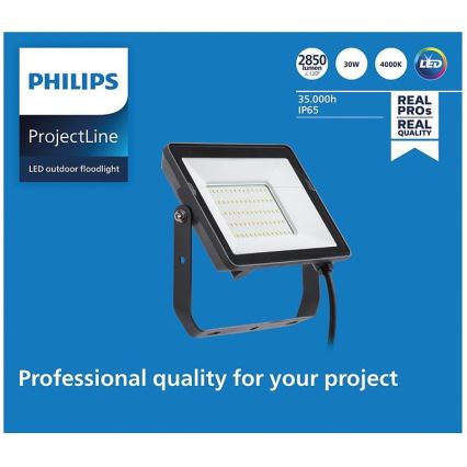 Philips – LED-Outdoor-Strahler PROJECTLINE LED/30W/230V IP65 4000K