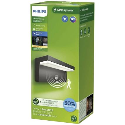 Philips - LED-Outdoor-Wandleuchte mit Sensor BUSTAN LED/3,8W/230V IP44