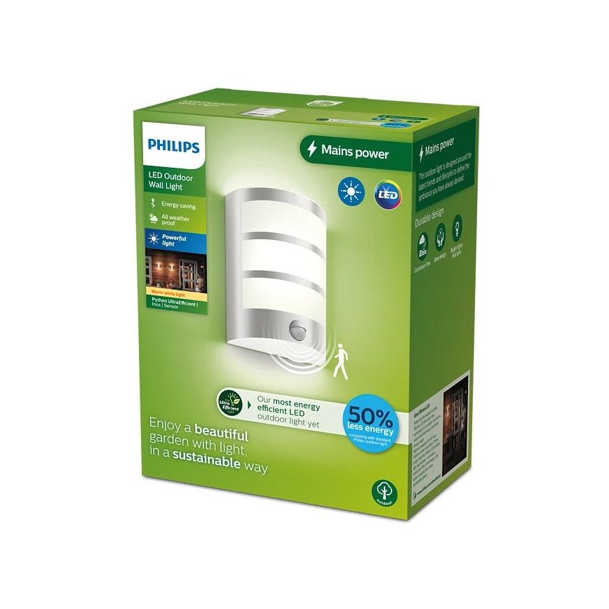 Philips - LED-Outdoor-Wandleuchte mit Sensor PYTHON LED/3,8W/230V IP44