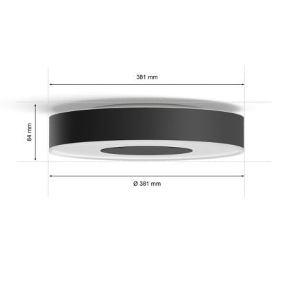 Philips - LED RGB dimmbare Deckenleuchte Hue INFUSE LED/33,5W/230V 2000-6500K Ø 381 mm schwarz