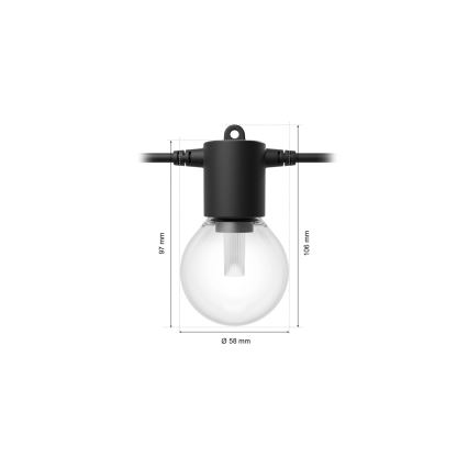 Philips - LED RGBW dimmbar Außen-Lichterkette Hue FESTAVIA 20xLED 14m IP65