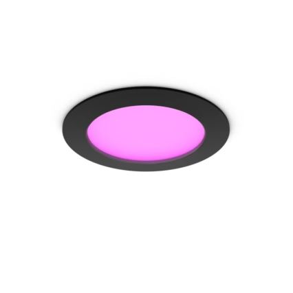 Philips - LED RGBW dimmbare Badezimmer-Einbauleuchte Hue SLIM LED/12W/230V 1000-20000K schwarz IP44