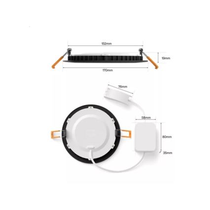 Philips - LED RGBW dimmbare Badezimmer-Einbauleuchte Hue SLIM LED/12W/230V 1000-20000K schwarz IP44