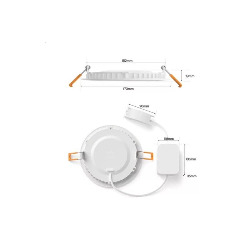 Philips - Dimmbare RGBW-LED-Einbauleuchte für Badezimmer Hue SLIM LED/12W/230V 1000-20000K weiß IP44