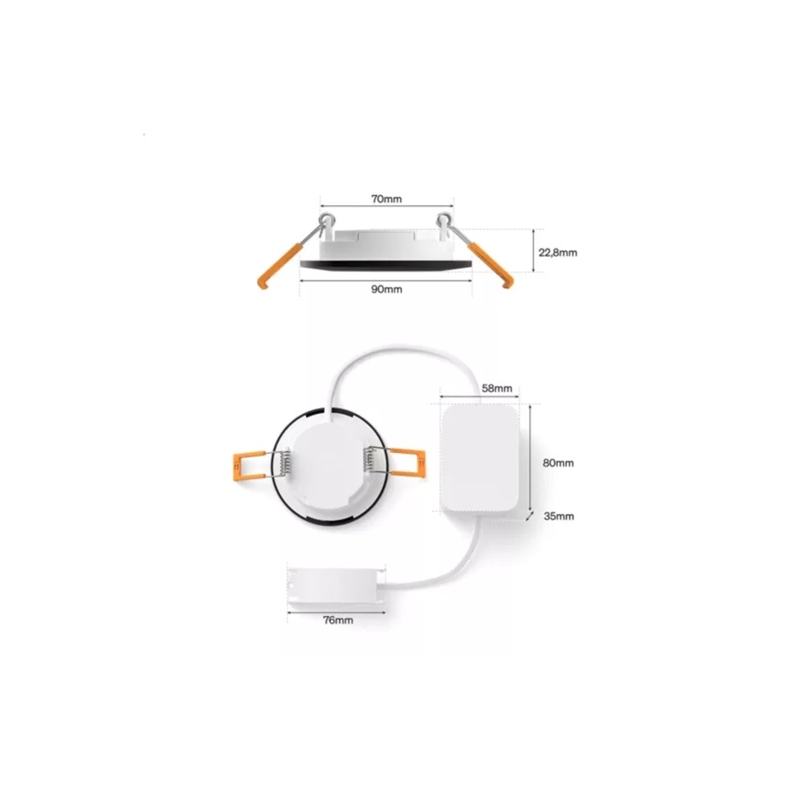 Philips - LED RGBW dimmbares Badezimmer-Deckeneinbauleuchte Hue SLIM LED/8,3W/230V 1000-20000K schwarz P44