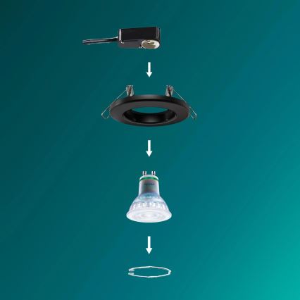 Philips - LED RGBW dimmbarer Einbaustrahler PERIDOT 1xGU10/6,5W/230V 2700-6500K schwarz