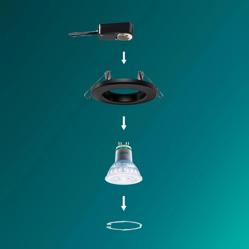 Philips - LED RGBW dimmbarer Einbaustrahler PERIDOT 1xGU10/6,5W/230V 2700-6500K schwarz