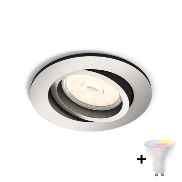 Philips - LED RGBW dimmbare Einbauleuchte DONEGAL 1xGU10/4,8W/230V + Fernbedienung