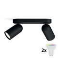 Philips - LED RGBW dimmbare Spotleuchte PONGEE 2xGU10/4,8W/230V 3000K schwarz + Fernbedienung