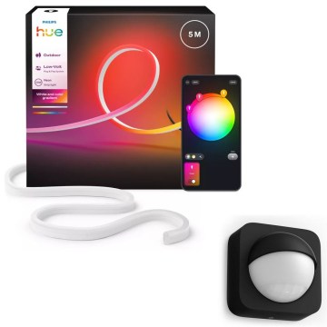 Philips - LED RGBW dimmbarer Außen-LED-Streifen Hue NEON 5m LED/30W/230V 2200-6500K IP67 + Bewegungsmelder