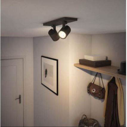 Philips - LED RGBW dimmbarer Einbau-Spot RUNNER 2xGU10/6,5W/230V 2700-6500K schwarz