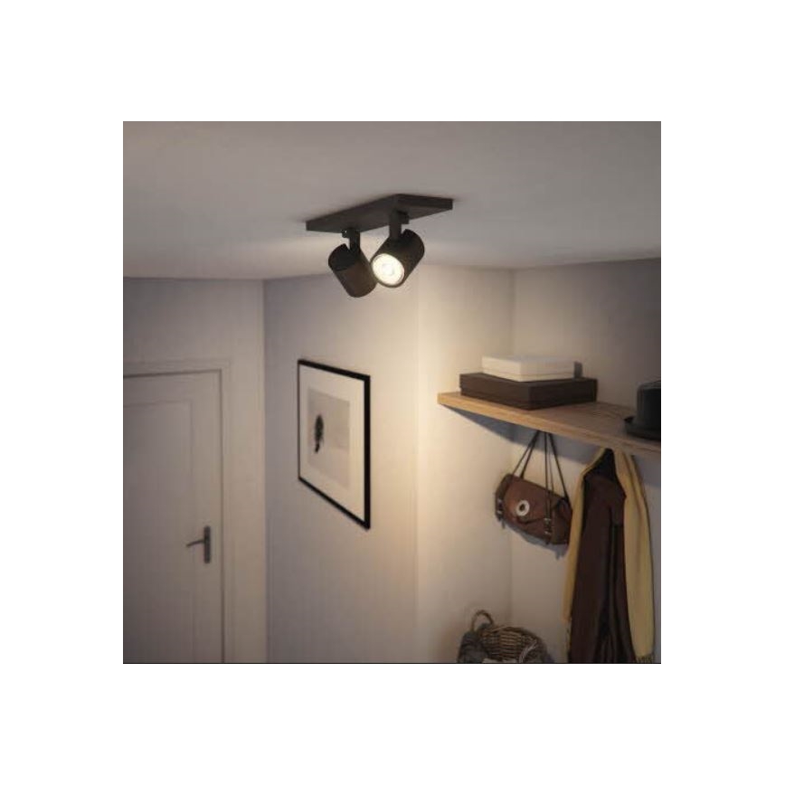Philips - LED RGBW dimmbarer Einbau-Spot RUNNER 2xGU10/6,5W/230V 2700-6500K schwarz