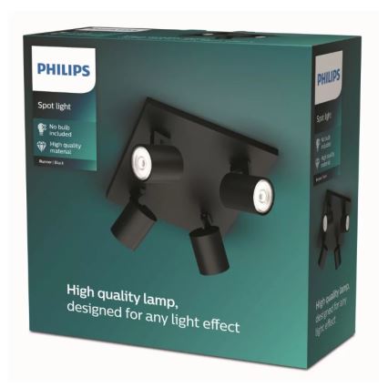 Philips - LED RGBW dimmbarer Deckenspot RUNNER 4xGU10/6,5W/230V 2700-6500K schwarz