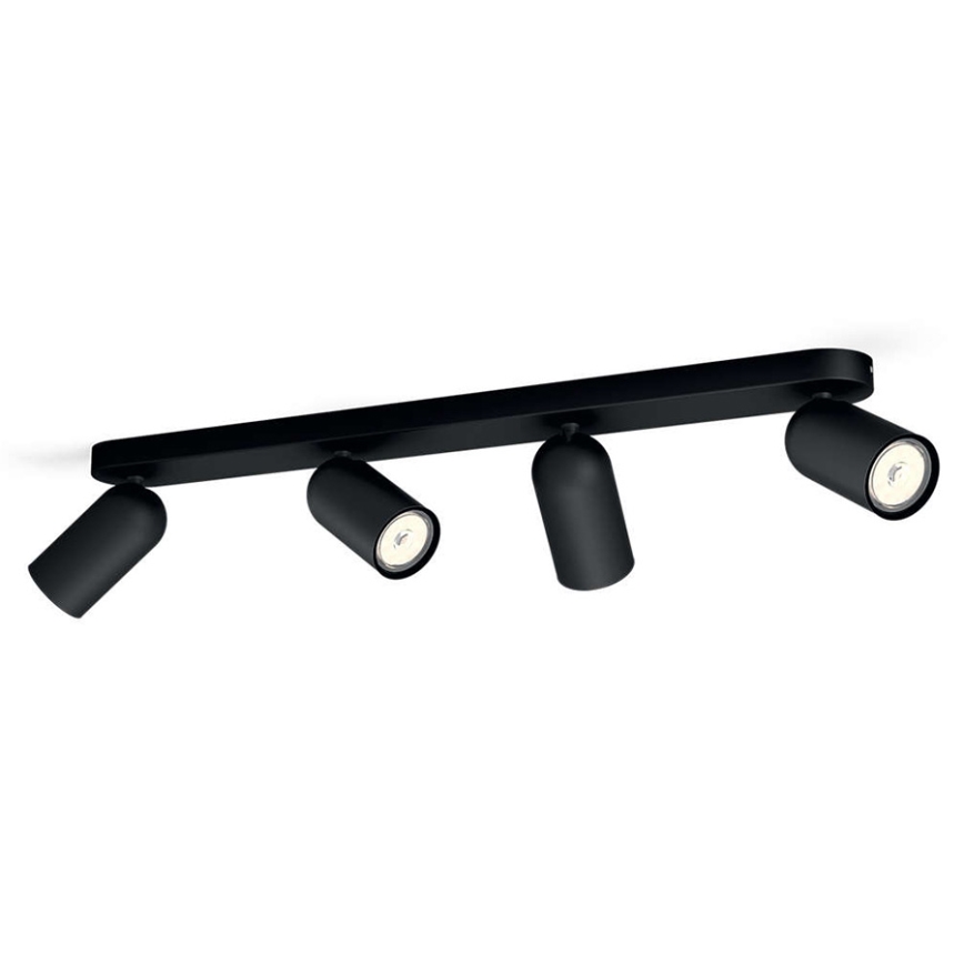 Philips - LED RGBW dimmbarer Deckenspot PONGEE 4x GU10 / 4,8W / 230V / 3000K, schwarz + Fernbedienung