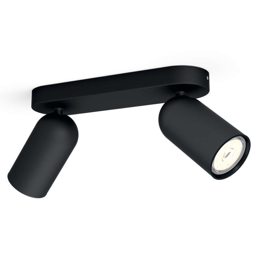 Philips - LED RGBW dimmbare Spotleuchte PONGEE 2xGU10/4,8W/230V 3000K schwarz + Fernbedienung