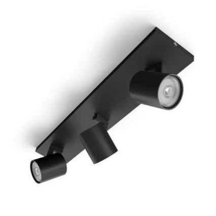 Philips - LED RGBW dimmbarer Einbaustrahler RUNNER 3xGU10/6,5W/230V 2700-6500K schwarz