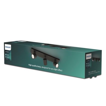 Philips - LED RGBW dimmbarer Einbaustrahler RUNNER 3xGU10/6,5W/230V 2700-6500K schwarz