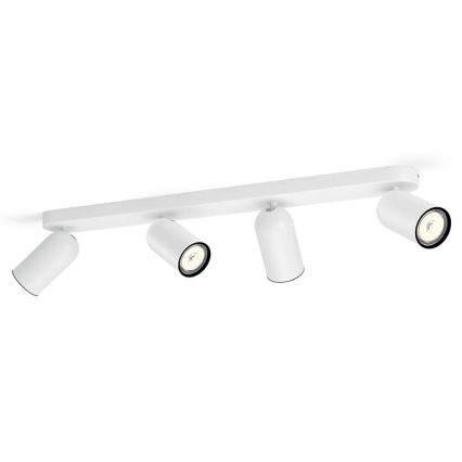 Philips - LED RGBW dimmbarer Einbaustrahler PONGEE 4xGU10/4,8W/230V 3000K weiß + Fernbedienung