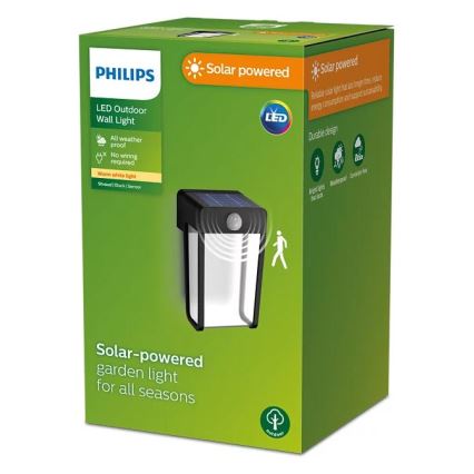 Philips - LED Solar-Wandleuchte mit Sensor SHROUD LED/2,3W/3,7V 600 mAh IP44