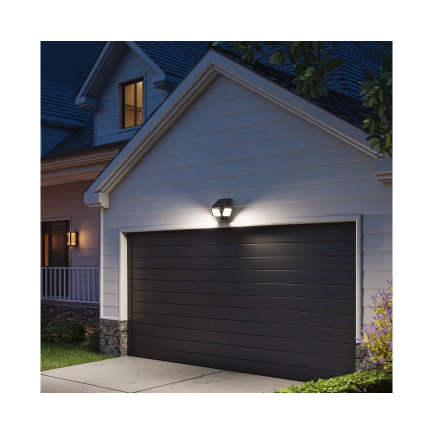 Philips - LED Solar-Wandleuchte mit Sensor ZYREN LED/24,5W/3,7V 2600 mAh 5000K IP65 schwarz