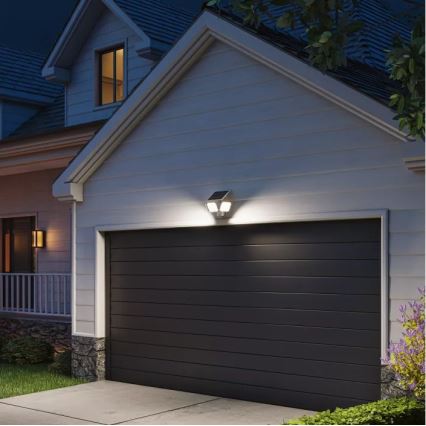 Philips - LED-Solar-Wandleuchte ZYREN mit Sensor, 24,5 W / 3,7 V, 2600 mAh, 5000 K, IP65, weiß