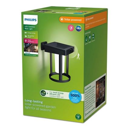 Philips - LED-Solarwandleuchte mit Sensor CAMILL LED/1,4W/3,7V IP44