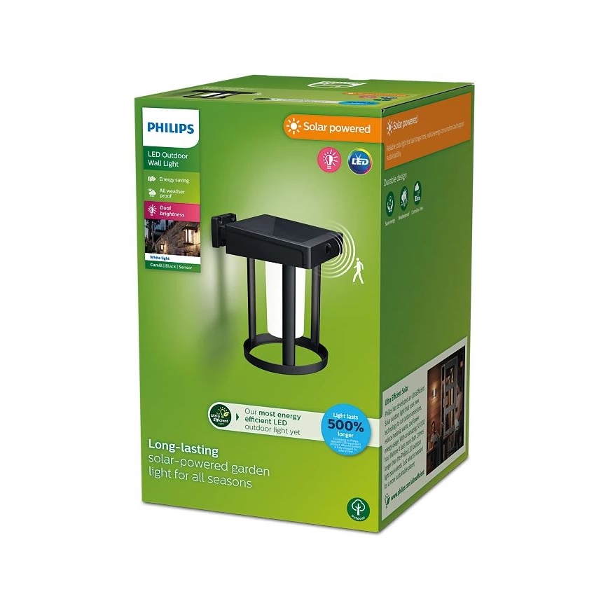 Philips - LED-Solarwandleuchte mit Sensor CAMILL LED/1,4W/3,7V IP44