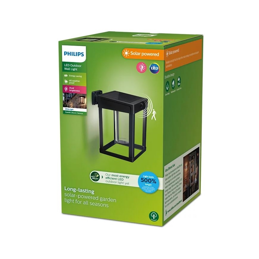 Philips - LED-Solarwandleuchte mit Sensor CAMILL LED/1,4W/3,7V IP44