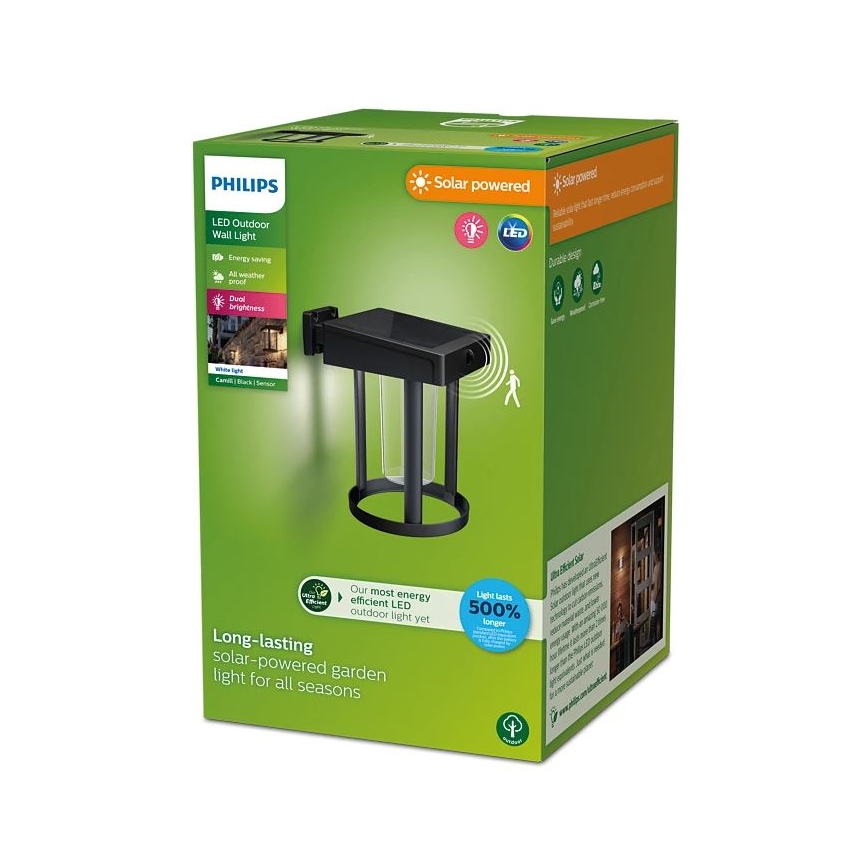 Philips - LED-Solarwandleuchte mit Sensor CAMILL LED/1,4W/3,7V IP44