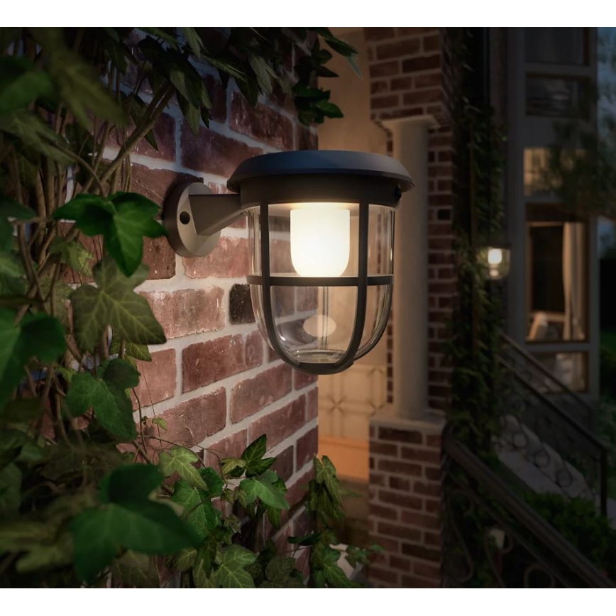 Philips - LED-Solarwandleuchte mit Sensor RADII LED/1,3W/3,7V 2000 mAh 3000K IP44