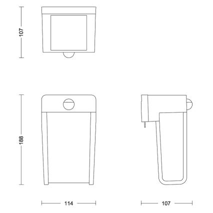 Philips - LED-Solarwandleuchte mit Sensor SHROUD LED/2,3W/3,7V IP44