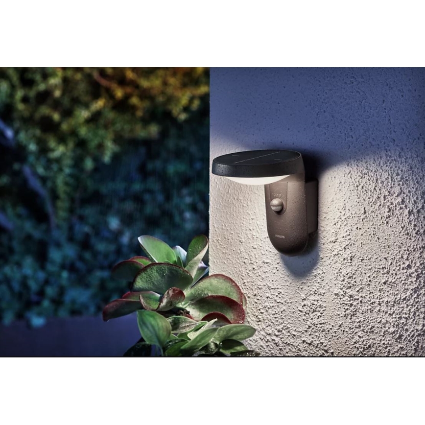 Philips – LED-Solarwandleuchte mit Sensor LED/1,2W/4V 4000K IP44