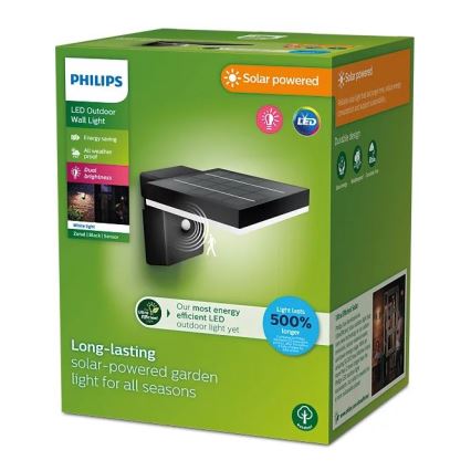 Philips - LED-Solarwandleuchte mit Sensor ZONAL LED/1,3W/3,7V IP44