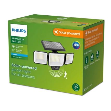 Philips -  LED-Solarwandstrahler mit Sensor NYSIL 3xLED/8,7W/3,7V IP65