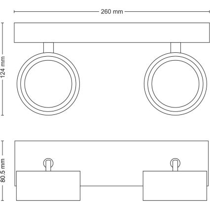 Philips - LED-Strahler 2xLED/5,5W/230V schwarz