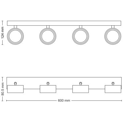 Philips - LED-Strahler 4xLED/5,5W/230V schwarz