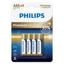 Philips LR03M4B/10 - 4 Stk. alkalische Batterie AAA PREMIUM ALKALINE 1,5V