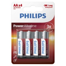 Philips LR6P4B/10 - 4 Stk. alkalische Batterie AA POWER ALKALINE 1,5V