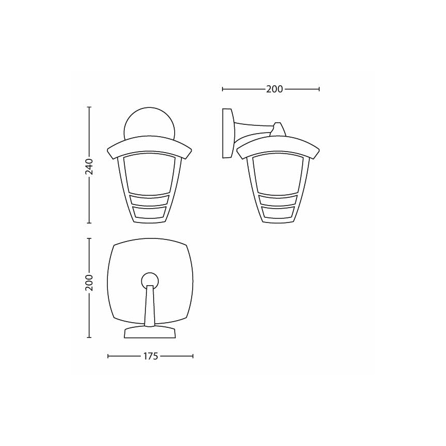 Philips Massive - die Außenwandleuchte 1xE27/60W/230V