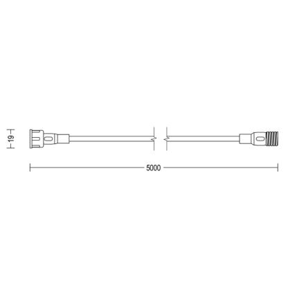 Philips - Outdoor-Verlängerungskabel 5m IP67