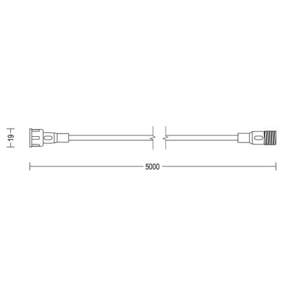 Philips - Outdoor-Verlängerungskabel 5m IP67