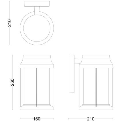 Philips - Outdoor-Wandleuchte BELLINI 1xE27/25W/230V IP44