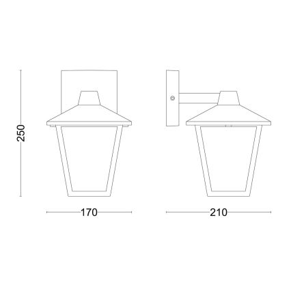 Philips - Wandleuchte für den Außenbereich KINNO 1xE27/25W/230V IP44