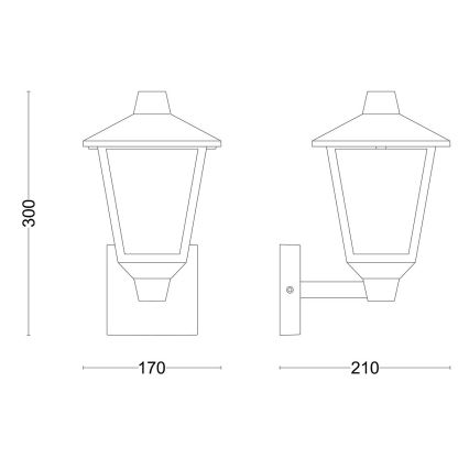 Philips - Wandleuchte für den Außenbereich KINNO 1xE27/25W/230V IP44