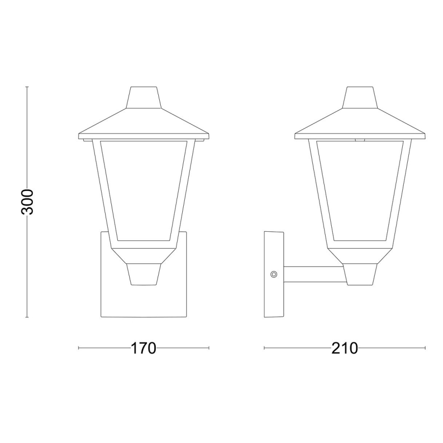 Philips - Wandleuchte für den Außenbereich KINNO 1xE27/25W/230V IP44