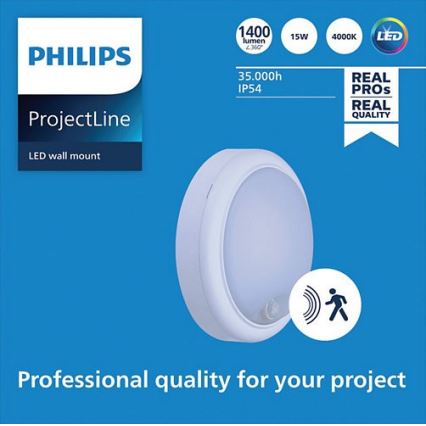 Philips - LED Wandleuchte mit Sensor PROJECTLINE LED/15W/230V IP54