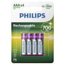 Philips R03B4A70/10 - 4 Stk. wiederaufladbare Batterien AAA MULTILIFE NiMH/1,2V/700 mAh